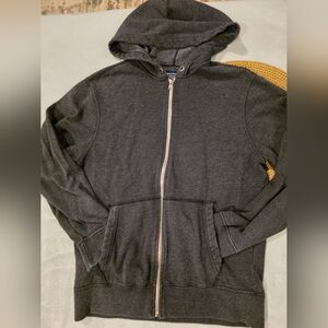 American Eagle Men's Black/grey Full Zip Hoodie Sweater